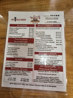 Menu photo 6 Wiley's Championship BBQ Savannah, GA Menu photo 6 Wiley's Championship BBQ Savannah, GA