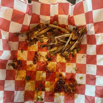 Backyard Bird Chicken & Donuts - Bacon Fat Chicken Wings (naked/drizzled with Nashville hot) - American Near Me - Timnath, Colorado