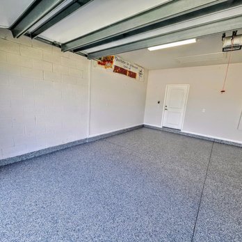 Shark Coatings - Anglle view of garage in Tidal Wave. - Flooring Near Me - Jacksonville, Florida Shark Coatings - Anglle view of garage in Tidal Wave. - Flooring Near Me - Jacksonville, Florida
