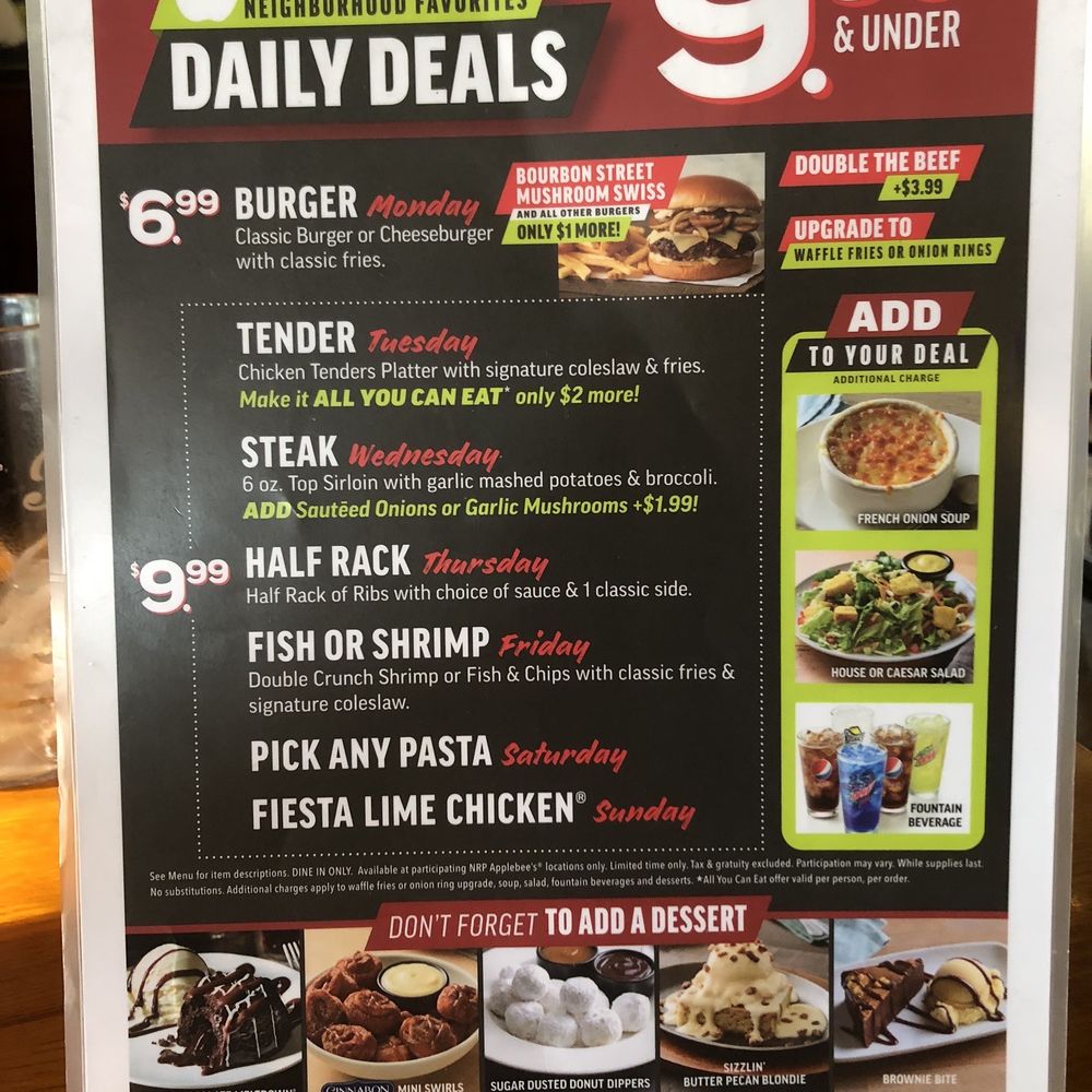 Applebee's Grill + Bar - Daily deals menu - American Near Me - Davenport, Florida Applebee's Grill + Bar - Daily deals menu - American Near Me - Davenport, Florida