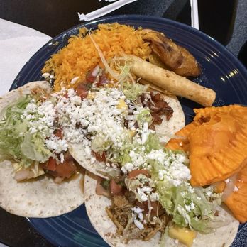 Lupitas Mexican Grill - My meal 3 different types of chicken tacos! - Mexican Near Me - Monroe, New Jersey
