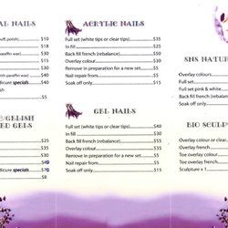 Sapphire Nails Spa & Beauty - Price List (as of Aug 2016)