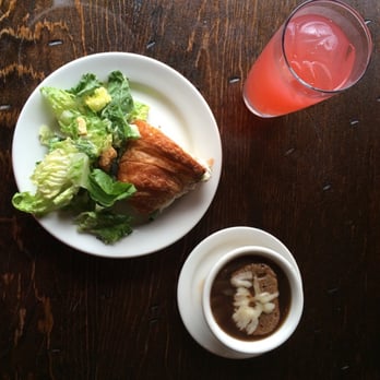 la Madeleine - Chicken salad croissant, petite Ceaser salad, French onion soup & raspberry lemonade. - Cafes Near Me - Houston, Texas la Madeleine - Chicken salad croissant, petite Ceaser salad, French onion soup & raspberry lemonade. - Cafes Near Me - Houston, Texas