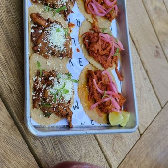 Flora - Flora mole chicken and cochinita pibil mix drink from main bar - Mexican Near Me - Albuquerque, New Mexico