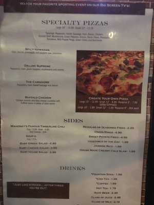 Menu photo 1 CJ Mahoney's Rochester Hills, MI