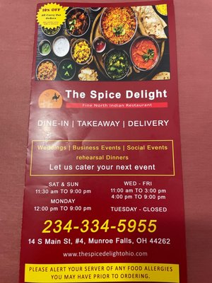 Menu photo 3 The Spice Delight Munroe Falls, OH