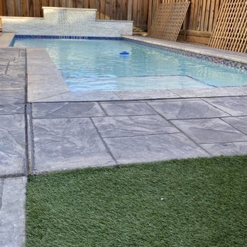 Cypress Builders - Turf, concrete stamp and that beautiful pool - Landscaping Near Me Cypress Builders - Turf, concrete stamp and that beautiful pool - Landscaping Near Me