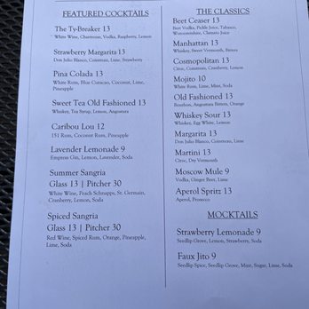 The Foundry - a menu for the cocktails - Canadian (New) Near Me - Thunder Bay, Ontario