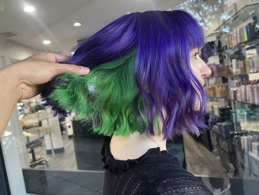 Fashion Color - Fashion hair is a term used to describe a trend in hair dye. This trend has circled back around from the 1990s but there are many more advancements in hair color formula. Now guests can choose between pastels, metallics, and bolder bright colors! Fashion colors are usually made from more dramatic shades of dark brown, burgundy, red, and plum. These color choices also come from fashion trends that celebrities have popularized on social media. Fashion Color - Fashion hair is a term used to describe a trend in hair dye. This trend has circled back around from the 1990s but there are many more advancements in hair color formula. Now guests can choose between pastels, metallics, and bolder bright colors! Fashion colors are usually made from more dramatic shades of dark brown, burgundy, red, and plum. These color choices also come from fashion trends that celebrities have popularized on social media.