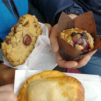 Galena Bakehouse - Chocolate chip cookie, egg, sausage and cheese empanada and berry muffin - Bakeries Near Me - Galena, Illinois