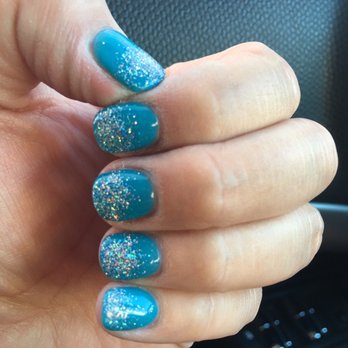 Fairy's Nails - Dip teal manicure with silver glitter, done by David. - Nail Salons Near Me - Culver City, California Fairy's Nails - Dip teal manicure with silver glitter, done by David. - Nail Salons Near Me - Culver City, California