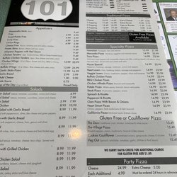 Pizzaria 101 & Family Restaurant - Menu