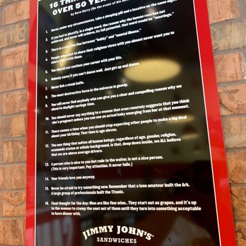 Jimmy John's - a sign on a brick wall - Sandwiches Near Me - Homestead, Florida