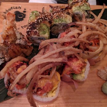 Bubblefish - spicy girl and golden scales rolls - Taiwanese Near Me - Philadelphia, Pennsylvania