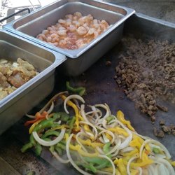 Some Shrimp and Fish Tacos also Asada  and veggies whatever the customer wants the customer gets...
