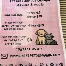 M&N Pet Services - This is all the info and prices for our business