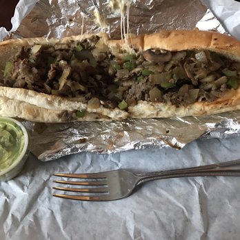 Philly Steak Subs - meat, cheese, bell pepper, onions, mushrooms and fresh avocado on the side. Also known as the works minus the lettuce, tomato and mayo. - Sandwiches Near Me - El Cajon, California Philly Steak Subs - meat, cheese, bell pepper, onions, mushrooms and fresh avocado on the side. Also known as the works minus the lettuce, tomato and mayo. - Sandwiches Near Me - El Cajon, California
