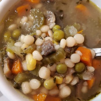 Vi's For Pies - Mushroom, vegetable and couscous soup, yum - Desserts Near Me - Edmonton, Alberta