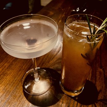 S.K.Y. - Man in the Moon: gin, génépy, vermouth, juniper Happy Camper: bourbon, apple, maple, lemon - New American Near Me - Chicago, Illinois