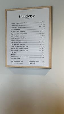 Menu photo 1 Concierge Coffee Los Angeles, CA
