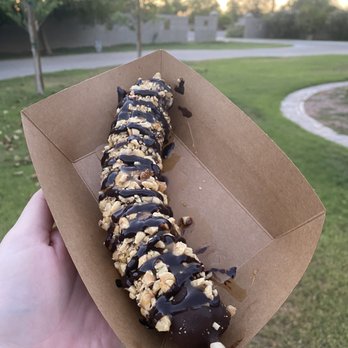 Balboa’s - Frozen banana with peanuts and extra chocolate drizzle! - Desserts Near Me - Mesa, Arizona Balboa’s - Frozen banana with peanuts and extra chocolate drizzle! - Desserts Near Me - Mesa, Arizona