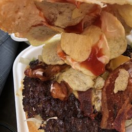 Inside a a BBQ crunch burger.
