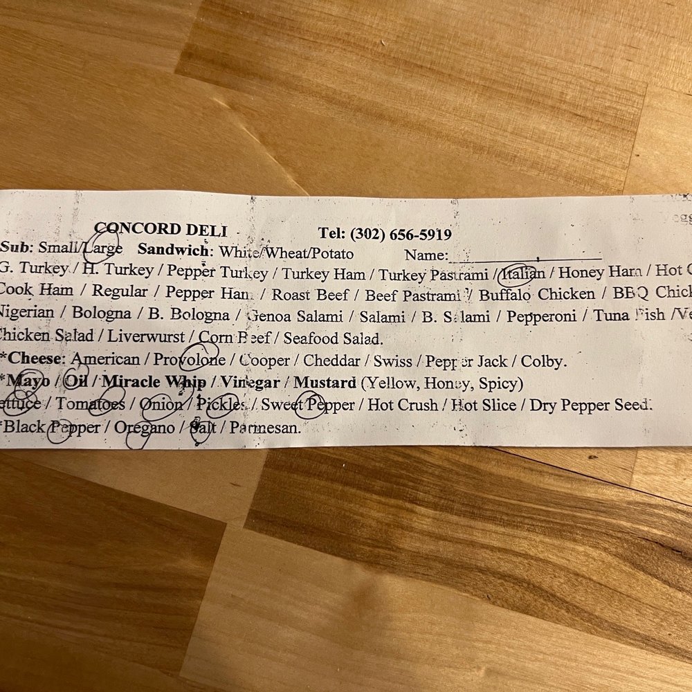 Concord Deli - All the options. - General Contractors Near Me - Wilmington, Delaware