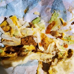 This ugly mess was discovered only after eating to have beef instead of chicken. It was gross, certainly better looking with the lights off.