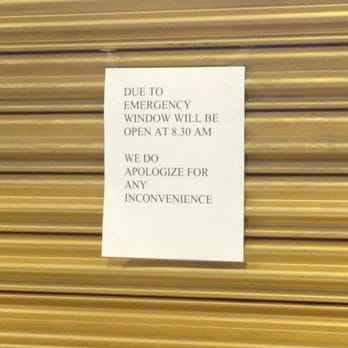 US Post Office - This sign is up every day of the week. What emergency perpetuates itself daily? - Post Offices Near Me - Jersey City, New Jersey