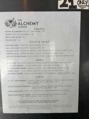 Menu photo 1 The Alchemy Lounge Cannon Beach, OR Menu photo 1 The Alchemy Lounge Cannon Beach, OR