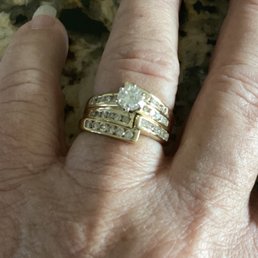 Quality work by Blue River Gems - resized, prongs rebuilt and and channel diamonds reset.  Amazing work.