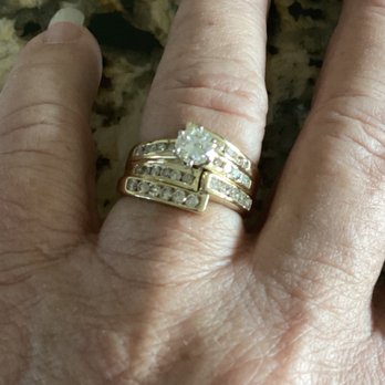 Blue River Gems - Quality work by Blue River Gems - resized, prongs rebuilt and and channel diamonds reset.  Amazing work. - Jewelry Near Me - Lake Havasu City, Arizona