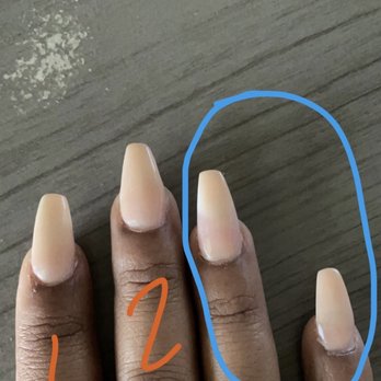 Yings Day Spa - You can see the color through the lack of nude product they didn't want to waist also the different nail shapes. - Massage Near Me - Orlando, Florida