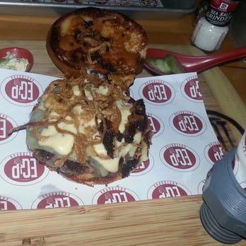 EGP Gastropub - The Daily Special Burger with tomato jam and bacon jam. Incredible! - Gastropubs Near Me - Oceanside, New York