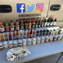 Brown's Hot Dog Truck - So May hot sauces