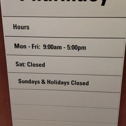 New pharmacy hours.