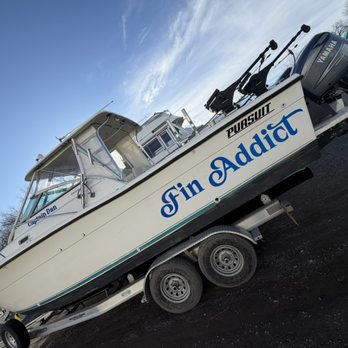 Embroidery Designs - Reflective boat graphics for Captain Dan! - Screen Printing/T-Shirt Printing Near Me - Rogers, Arkansas Embroidery Designs - Reflective boat graphics for Captain Dan! - Screen Printing/T-Shirt Printing Near Me - Rogers, Arkansas