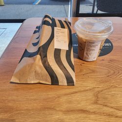 Starbucks - Warmed Apple Croissant and a tall Iced Horchata Shaken