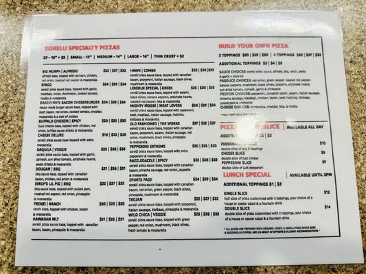 Menu photo 2 Sorelli Pizza Mountlake Terrace, WA Menu photo 2 Sorelli Pizza Mountlake Terrace, WA
