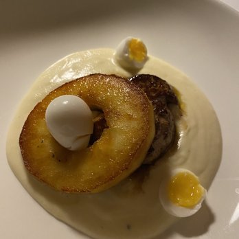Dopo Argento - Special foie gras with apple , velvet cauliflower pure & quail eggs ..... - Italian Near Me - Southampton, New York Dopo Argento - Special foie gras with apple , velvet cauliflower pure & quail eggs ..... - Italian Near Me - Southampton, New York