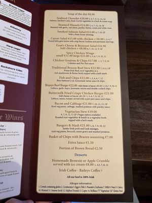 Menu photo 6 The Brazen Head Dublin, D