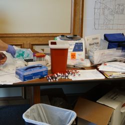 Chews Your Health - Corporate Health Fairs, utilizing local phlebotomist with Boyce Bynum.