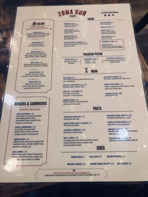 Menu photo 1 Zona Sur Bar Bistro Brooklyn, NY Menu photo 1 Zona Sur Bar Bistro Brooklyn, NY