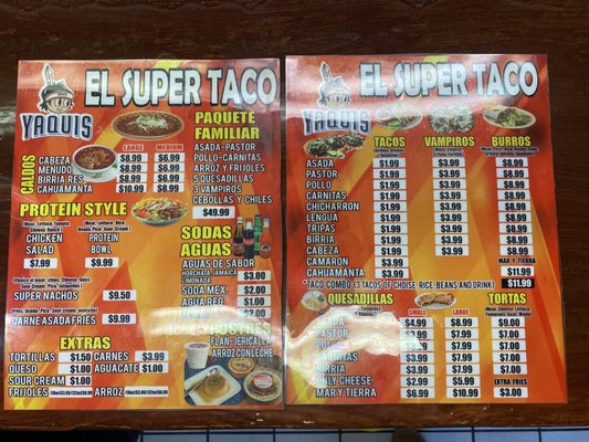 Menu photo 7 El Super Taco Phoenix, AZ
