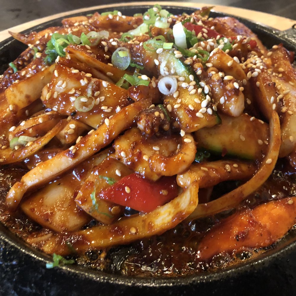 BBB Tofu House - Spicy Squid on Hot Stone - Korean Near Me - Orlando, Florida