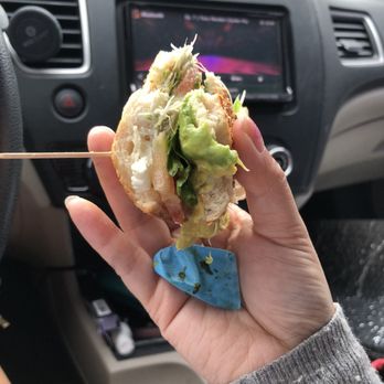 Shirley's Bagels - That glove in my sandwich - Bagels Near Me - Costa Mesa, California Shirley's Bagels - That glove in my sandwich - Bagels Near Me - Costa Mesa, California