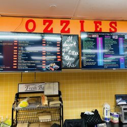 Ozzies ice cream & Things - Roosevelt - Menu board