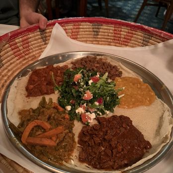 Asmara Restaurant - 22. Sega Bebaynatu-Meat Combination - Ethiopian Near Me - Cambridge, Massachusetts