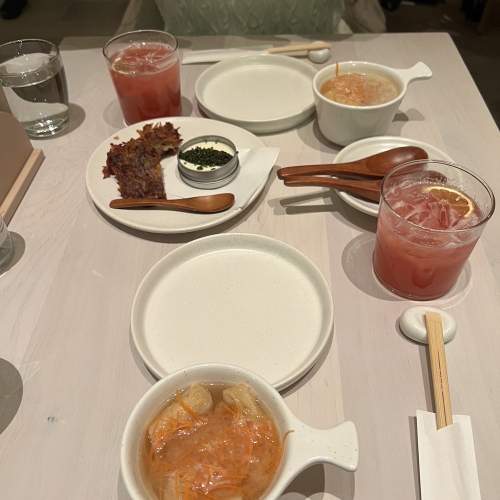 Nami Nori - Miso soup and strawberry mock tail - Sushi Bars Near Me - Montclair, New Jersey Nami Nori - Miso soup and strawberry mock tail - Sushi Bars Near Me - Montclair, New Jersey