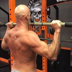Treasure Coast Barbell Club - Putting in some shoulder work with the Bandbell bar.